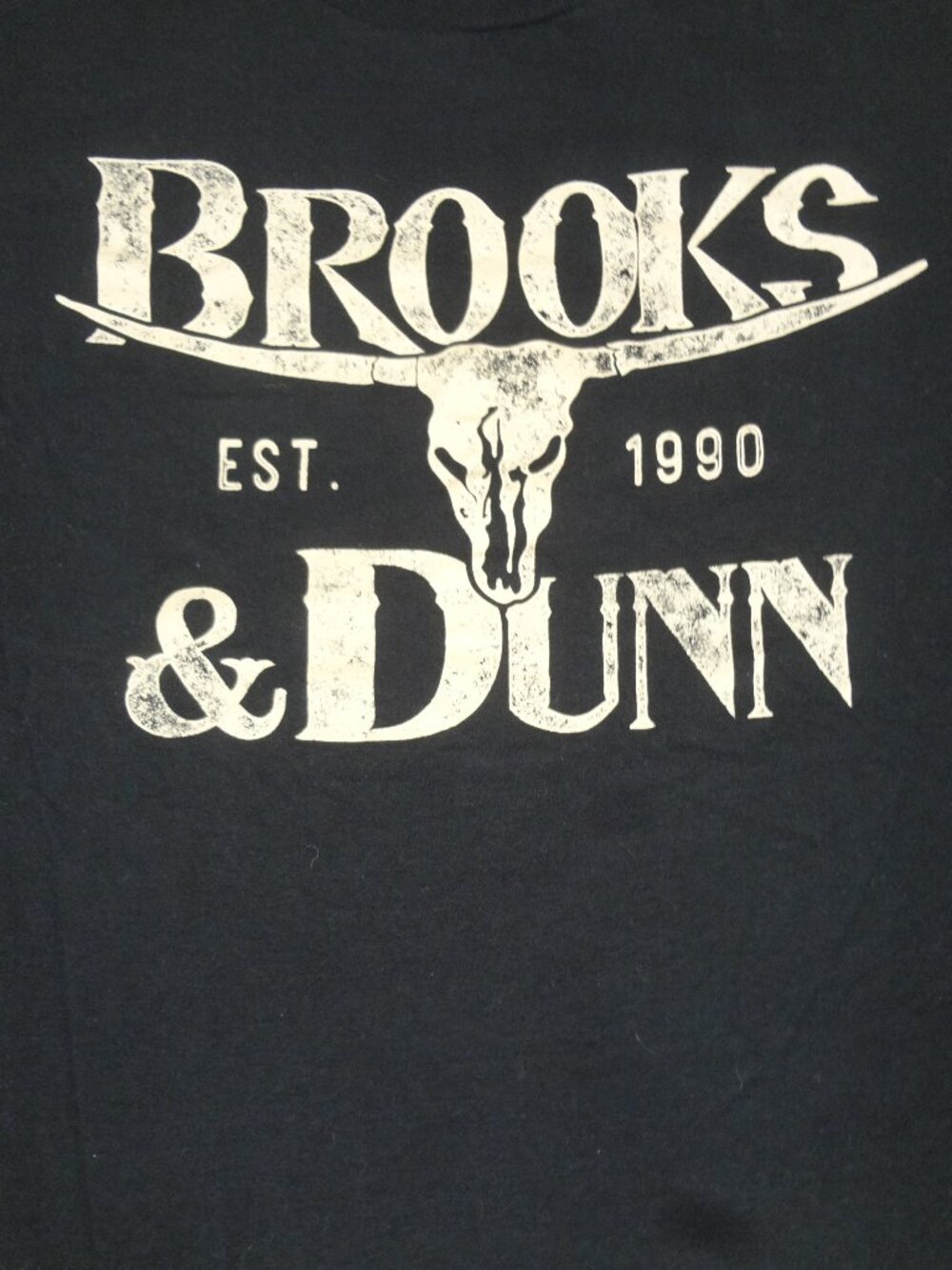 BROOKS & DUNN EST 1990 LONGHORN SKULL LOGO - BLACK LARGE T-SHIRT L902